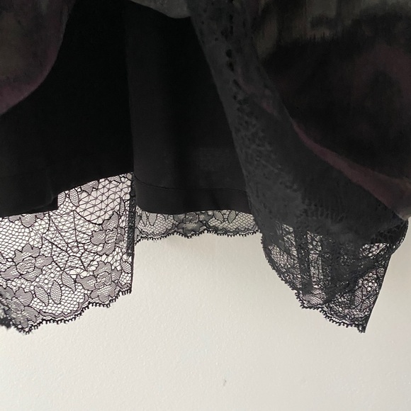 Robert Rodriguez Scoop Neck Silk Shift Dress Multi Color Graphic Print Lace Trim - Picture 7 of 15